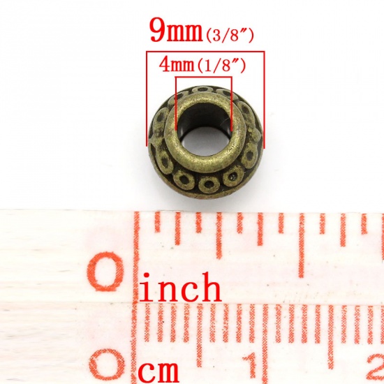 Bild von Zinklegierung Perlen Lampion Bronzefarbe 9.0mm x 7.0mm, Loch: 4.0mm, 100 Stück