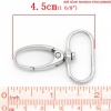 Picture of Zinc Based Alloy Keychain & Keyring Swivel Clasp Silver Tone 4.5cm x 3.1cm, 20 PCs
