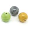 Bild von Keramik Perlen Rund Mix Farben 20mm D., Loch: 4.8mm, 20 Stück