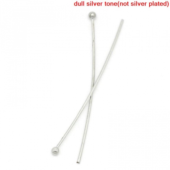 Immagine di Ottone Testa di SpilloSpilli Tono Argento lunghezza:3cm 0.5mm (misura), 1000 Pz                                                                                                                                                                               