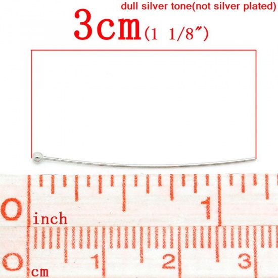 Immagine di Ottone Testa di SpilloSpilli Tono Argento lunghezza:3cm 0.5mm (misura), 1000 Pz                                                                                                                                                                               