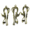 Bild von Zinklegierung Charm Anhänger Tier Fuchs Bronzefarbe für ss5 Strass, 7.4cm x 3.2cm, 5 Stücke