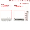 Picture of Brass 4 Strand Magnetic Slide Lock Clasps Cylinder Silver Tone 25mm(1") x 10mm( 3/8"), 5 Sets