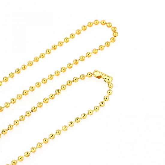 Picture of Zinc Based Alloy Ball Chain Necklace Gold Plated 80cm(31 4/8") long, Chain Size: 2mm Dia., 12 PCs