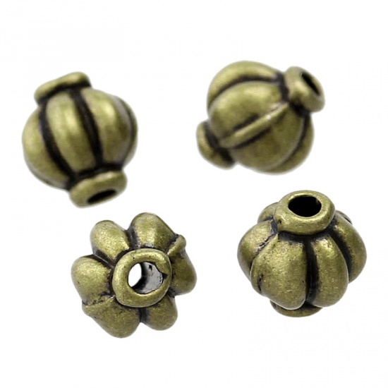 Picture of Spacer Beads Lantern Antique Bronze About 6mm x 6mm,Hole:Approx 1mm,300PCs