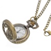 Picture of Pocket Watches Round Antique Bronze Flower Pattern Hollow Battery Included 83cm(32 5/8") long,1Piece