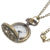 Bild von Zinklegierung Taschenuhr Uhr mit Batterie Rund Bronzefarbe, mit Glocke Muster, 83.0cm lang, 1 Stück