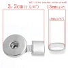 Picture of Snap Button Bracelets Clasps Round Silver Tone Fit 18mm/20mm Snap Buttons (Fits 10mm Cord) 32mm x 19mm(1 2/8" x 6/8") 13mm x6mm( 4/8" x 2/8"), Hole Size: 6mm( 2/8"), 5 Sets