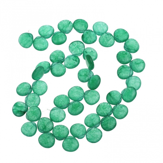 Bild von (Klasse B) Halbedelstein Achat (Gefärbt) Perlen Tropfen Grün 12mm x 12mm, Loch: 0.6mm, 37cm lang/Strang, 47 Stücke/Strang, 1 Strang