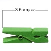 Image de Pince à Linge Décorative en Bois Vert 3.5cm x 1cm, 100 Pcs