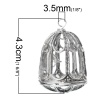 Image de Pendentifs en Alliage de Zinc 3D Cage Argent Vieilli 43mm x 29mm, 10 Pcs