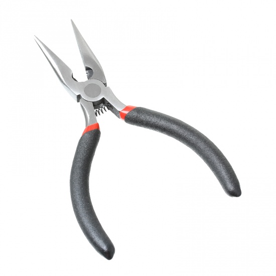 Picture of Stainless Steel Needle Nose Pliers Jewelry Making Hand Tools Black 13cm(5 1/8"),1 Piece