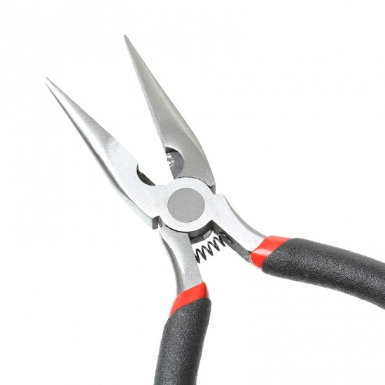 Picture of Stainless Steel Needle Nose Pliers Jewelry Making Hand Tools Black 13cm(5 1/8"),1 Piece