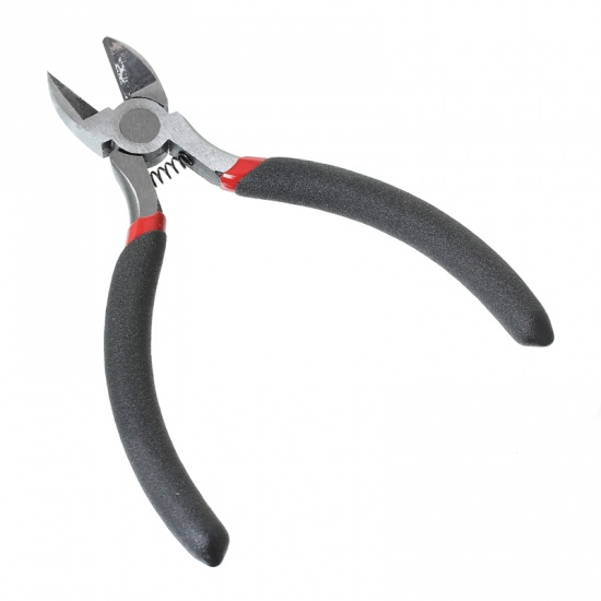 Picture of Stainless Steel Diagonal Cutting Pliers Black Jewelry Making Hand Tools Black 11.5cm(4 4/8"),1 Piece