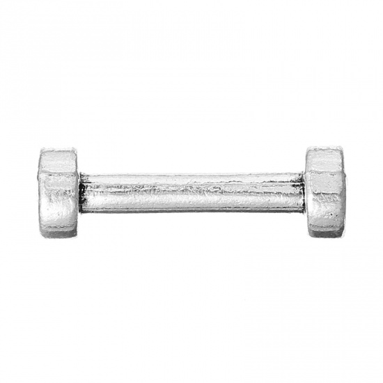 Picture of Bar for Link Bangle Bracelet Antique Silver 28mm x 9mm(1 1/8" x 3/8"),30PCs