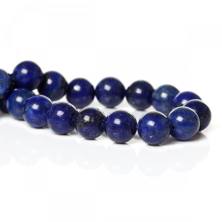 December Birthstone - (Grade B) Natural Lapis Lazuli (Dyeing) Loose Beads Round Deep Blue About 8mm( 3/8") Dia, Hole: Approx 1mm, 40cm(15 6/8") long, 1 Strand (Approx 48 PCs/Strand)