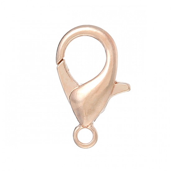 Picture of Copper Lobster Clasps Rose Gold 10mm( 3/8") x 6mm( 2/8"), 50 PCs