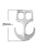 Picture of Zinc Based Alloy Anchor Hook Clasps Antique Silver 26mm x 18mm, 3 PCs