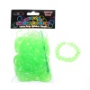 Picture of Silicone Bands For Loom Bracelet DIY Craft Making With Crochet Hook and S-Shape Clips Grass Green 8.4cmx0.6cm 17mm 12mmx6mm, 5 Packets(Approx 300PCs/Packet)