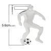 Image de Pendentifs Sport en Alliage de Zinc Humain Argent Mat 5.6cm x 3.7cm, 5 Pcs