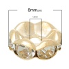 Image de Perles en Laiton+Strass Forme Fleur Doré Diamètre: 8mm, Tailles de Trous: 1.5mm, 100 Pièces                                                                                                                                                                   