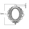 Image de Pendentif en Alliage de Zinc Ovale Argent Vieilli Fleur (Convenable à Cabochon 18mm x 13mm) 3cm x2.5cm, 50 PCs