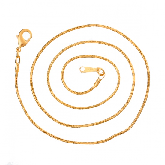 Immagine di Rame + Lega Collana Oro Placcato Catena di Altri Stili lunghezza:46cm Dimensione della Catena: 1.2mm 10 Pz
