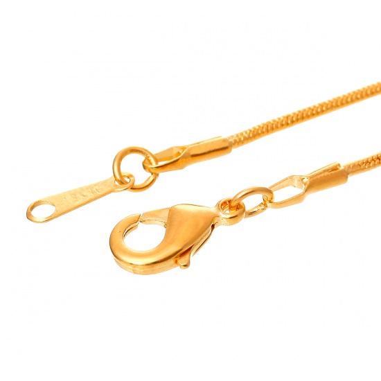 Immagine di Rame + Lega Collana Oro Placcato Catena di Altri Stili lunghezza:46cm Dimensione della Catena: 1.2mm 10 Pz