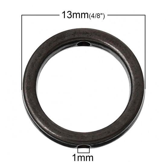 Picture of Bead Frames Round Gunmetal (Fits 8mm Beads) 13mm Dia,Hole:Approx 1mm,50PCs