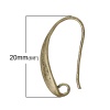 Immagine di Ottone Componente di Orecchino Ganci per Orecchini Tono del Bronzo Nulla Disegno 20mm x 11mm posta / filo: ( 0.7mm )， 20 Pz