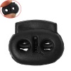 Picture of Plastic Cord Lock Stopper Spring For Clothing & Shoe Lace Oval Black 23mm x 19mm( 7/8" x 6/8"),100PCs