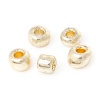 Image de Perles de Rocailles Rondes en Verre Or Colonne Env. Dia. 2mm, Taille du Trou: 1.0mm, 225 Grammes