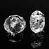 Picture of Glass European Style Large Hole Charm Beads Round Clear Faceted Transparent About 14mm x 8mm, Hole: Approx 6mm, 30 PCs