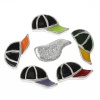 亜鉛合金 装飾パーツ 帽子 シルバートーン エナメル 9.0mm x 4.5mm、 20 PCs の画像