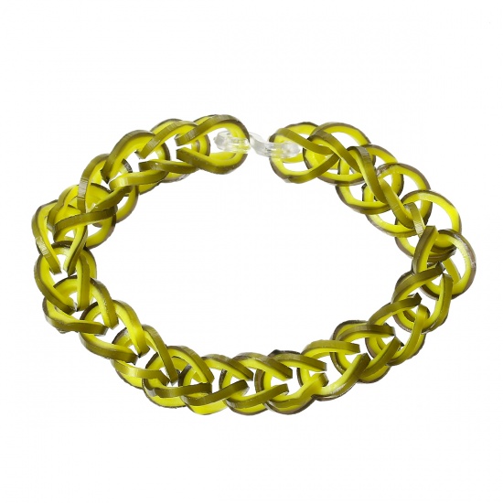 Immagine di Gomma Intrecciatura Braccialetti Giallo lunghezza:Misto 1000 Pz