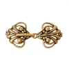 Picture of Copper Hook Clasps Heart Gold Tone Antique Gold 4.6cm x2.1cm(1 6/8" x 7/8"), 5 PCs