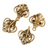 Picture of Copper Hook Clasps Heart Gold Tone Antique Gold 4.6cm x2.1cm(1 6/8" x 7/8"), 5 PCs