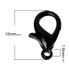 Picture of Zinc Based Alloy Lobster Clasps Black 14mm x9mm, 50 PCs