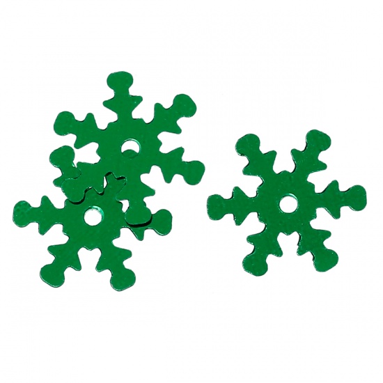 Immagine di PVC Lustrino Fiocco di Neve Verde 13mm x 12mm, 1000 Pz