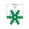 Bild von PVC Paillette Weihnachten Schneeflocke Grün 13mm x 12mm, 1000 Stücke