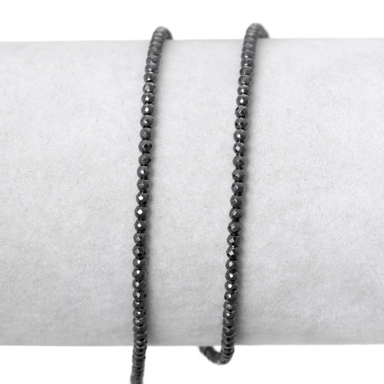 Immagine di Ematite Perline Tondo Bronzo Duro Circa 2mm Dia, Foro: Circa 0.7mm, lunghezza:40.2cm 1 Filo （Circa 192Pezzi/Treccia)