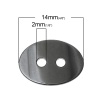 Изображение Пуговица Гематит, Овальные, цвет: Вороненая сталь 14.0мм x 10.0мм, 2.0мм, 20 ШТ