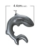 ヘマタイト合成 チャームペンダント 魚 ガンブラック 4.7cm x 4.4cm、 5 PCs の画像