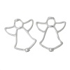Image de Cadres de Perles en Alliage de Zinc Forme Ange, Argent mat, Argent mat, 25mm x 21mm, 100