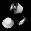 Picture of Zinc Based Alloy Spike Rivets Studs Cone Silver Tone White Painting 9mm x 8mm(3/8"x3/8"), 100 Sets