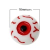 Picture of Resin Dome Cabochon Round Flatback Eye Pupil White & Red 16mm(5/8") Dia, 30 PCs