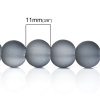 Image de Perles en Verre Forme Rond Gris foncé Givré, Diamètre: 10mm, Tailles de Trous: 1.3mm, 1 Enfilade ( 80.5cm Long/Enfliade, Environ 86PCs/Enfilade )