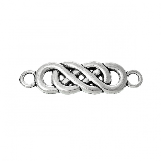 Picture of Connectors Findings Twist Infinity Symbol Antique Silver 22mm x 6mm, 50 PCs