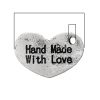 Imagen de Colgantes Aleación del Metal Del Zinc de Corazón , Plata Antigua Mensaje Patrón " Hand Made With Love " 15mmx 10mm, 100 Unidades