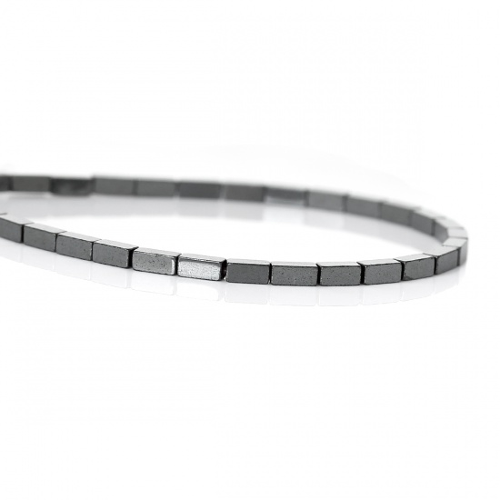 Picture of (Grade A) Natural Hematite Beads Rectangle Gunmetal About 3mm x 1.4mm( 1/8" x1.4mm), Hole: Approx 0.5mm,39cm(15 3/8")long, 1 Strand (Approx 131 PCs)